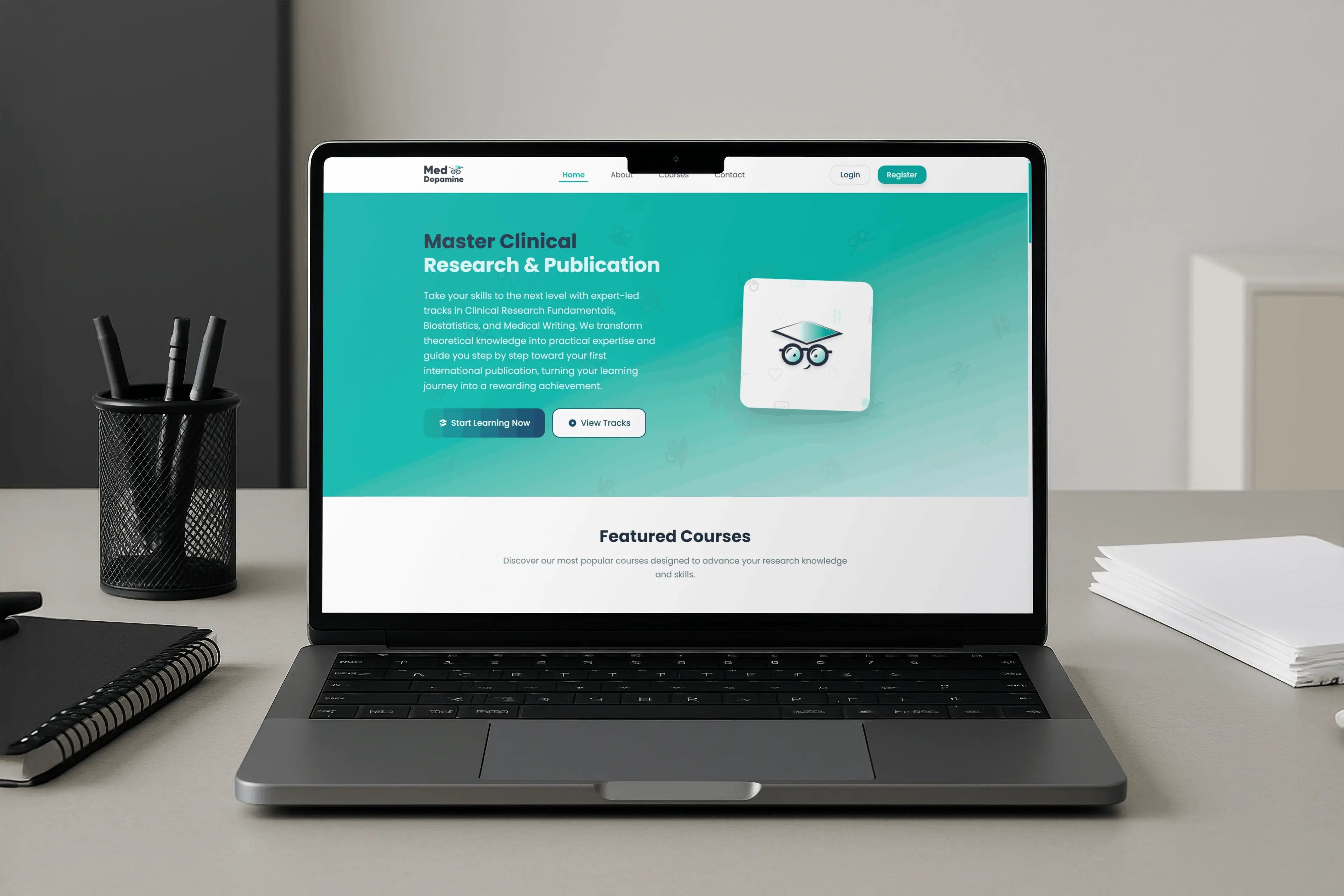 MedDopamine - Advanced medical education platform delivering expert-led courses with interactive learning, certificates, and a powerful admin system