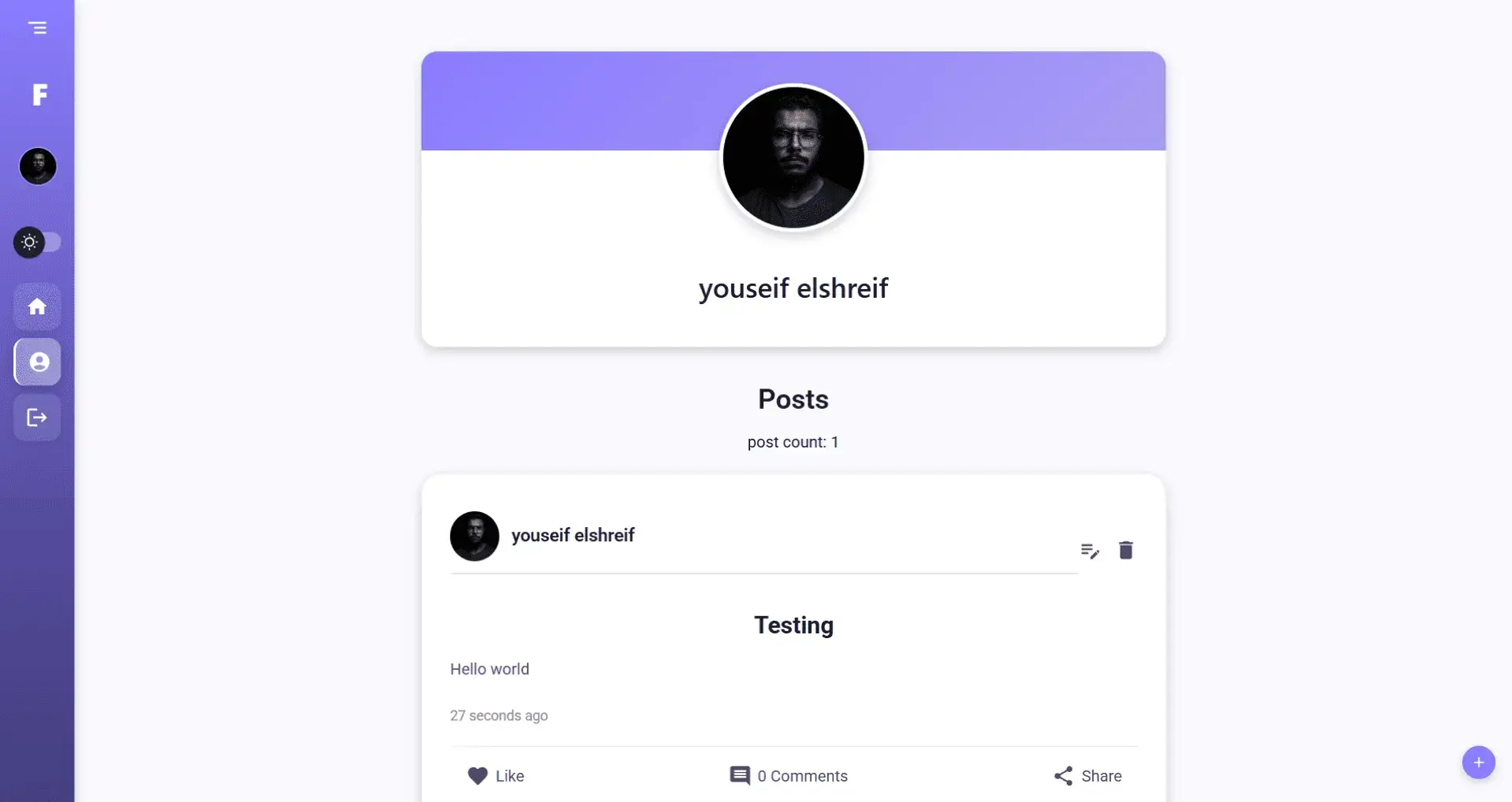 FriendLoop - Simple social media platform to share posts and connect with friends